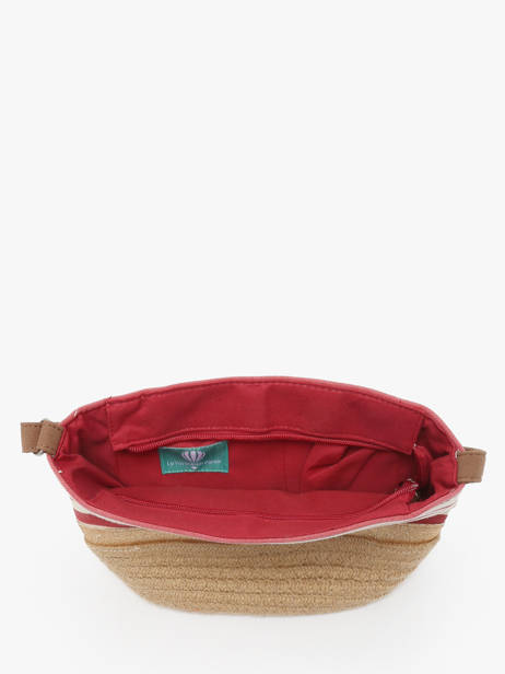 Sac Bandoulière Mariniere Le voyage en panier Rouge mariniere PM796 vue secondaire 3