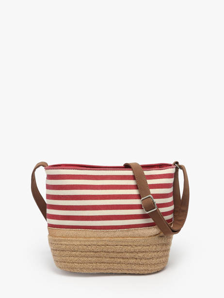 Sac Bandoulière Mariniere Le voyage en panier Rouge mariniere PM796 vue secondaire 4