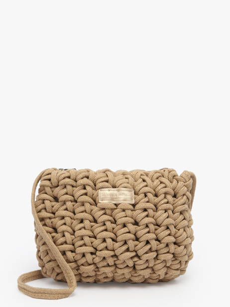 Sac Bandoulière Crochet Le voyage en panier Beige crochet PM854