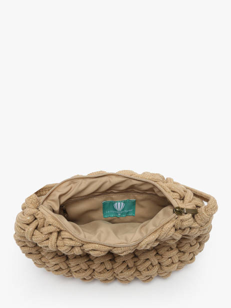 Sac Bandoulière Crochet Le voyage en panier Beige crochet PM854 vue secondaire 3
