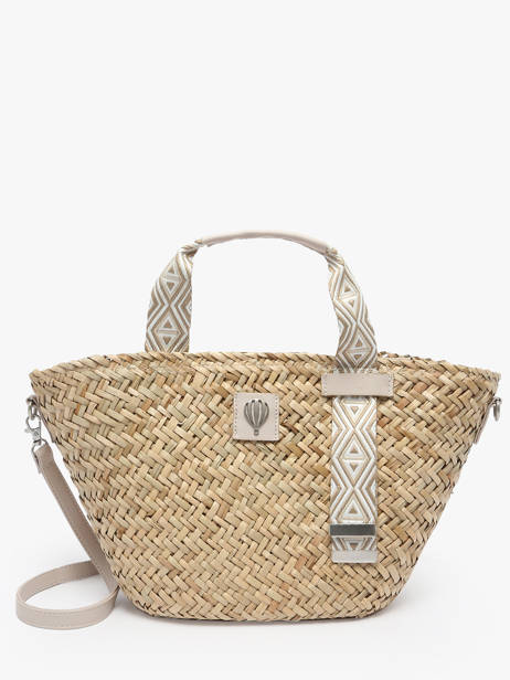 Cabas Estival Paille Le voyage en panier Beige estival PM848