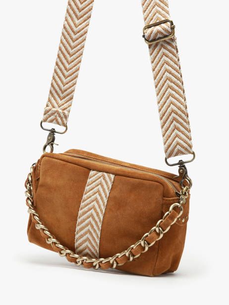 Sac Bandoulière Vintage Cuir Mila louise Marron vintage 23673V3 vue secondaire 2