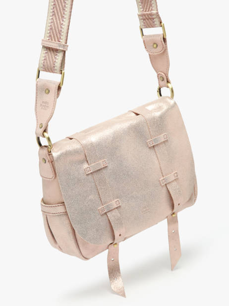 Sac Bandoulière Vintage Cuir Mila louise Rose vintage 30172X vue secondaire 2