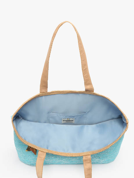 Sac Porté épaule Panama Papier Les tropeziennes Bleu panama TZ01 vue secondaire 3
