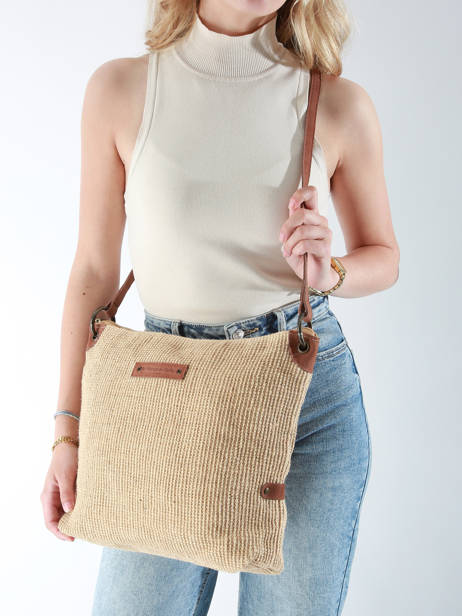 Sac Bandoulière Over The Rainbow Jute Le voyage en panier Beige over the rainbow PM757 vue secondaire 1
