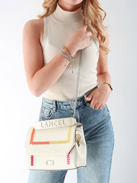 Sac Bandoulière Ninon Cuir Lancel Blanc ninon A13386 vue secondaire 1