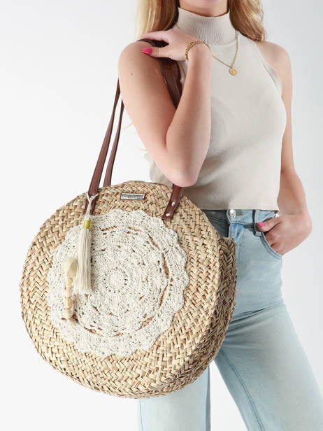 Sac Porté épaule Bora Paille Les tropeziennes Beige bora TZ02 vue secondaire 1