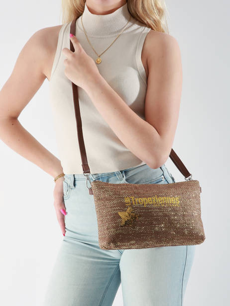 Sac Bandoulière Panama Papier Les tropeziennes Marron panama TZ02 vue secondaire 1