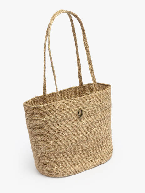 Sac Porté épaule Estival Paille Le voyage en panier Beige estival PM893 vue secondaire 2