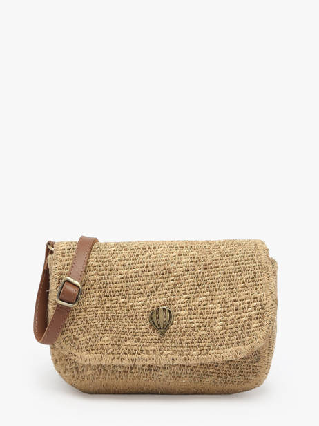 Sac Bandoulière Estival Paille Le voyage en panier Beige estival PM894