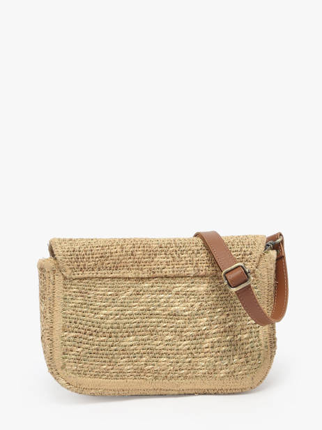 Sac Bandoulière Estival Paille Le voyage en panier Beige estival PM894 vue secondaire 4