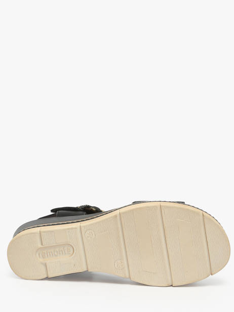 Sandales Semelle Compensée En Cuir Remonte Noir women - D2L53-00 vue secondaire 4