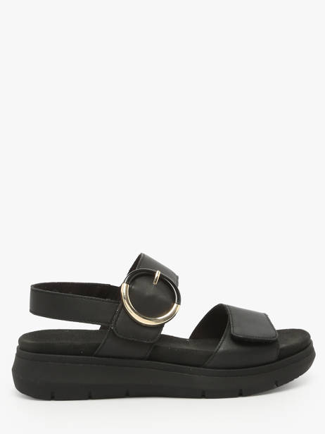 Sandales Semelle Compensée En Cuir Remonte Noir women - D2K50-00