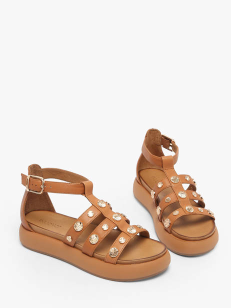 Sandales En Cuir Inuovo Marron women A96039 vue secondaire 1
