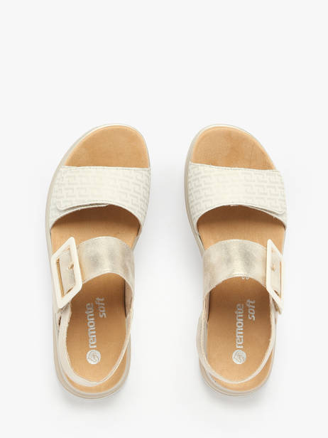 Sandales Semelle Compensée En Cuir Remonte Blanc women 90 vue secondaire 3