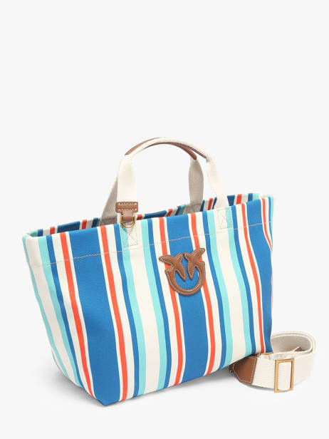 Sac Shopping Logo Shopper Coton Pinko Bleu logo shopper 4753A2G5 vue secondaire 1