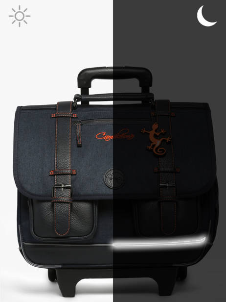 Cartable à Roulettes 3 Compartiments Cameleon Bleu vintage urban CR41 vue secondaire 9