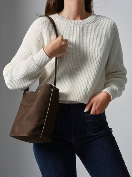 Shoulder Bag Backpack S Cavalier Nubuck Leather Etrier Brown cavalier nubuck ECAN126S other view 1