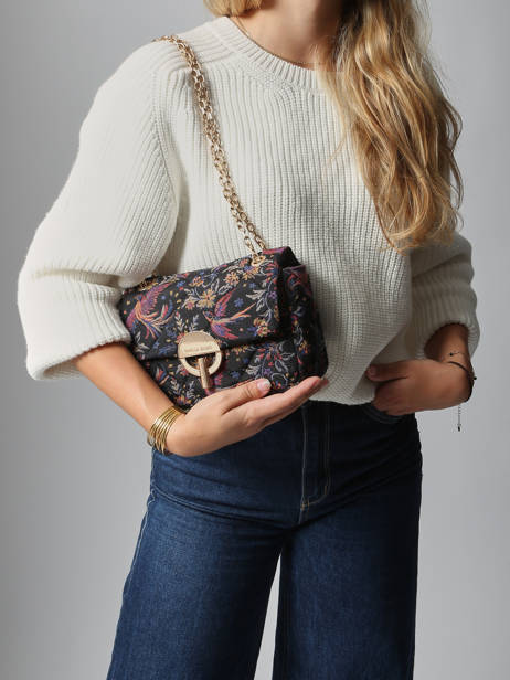 Sac Bandoulière Moon Coton Vanessa bruno Noir moon 4V40533 vue secondaire 1