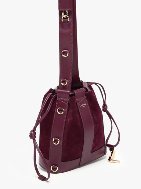 Small Leather Elles Bucket Bag Lancel Violet elles A13359 other view 2