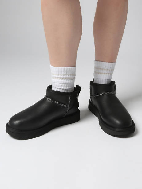 Bottines En Cuir Ugg Noir women 1163490 vue secondaire 1