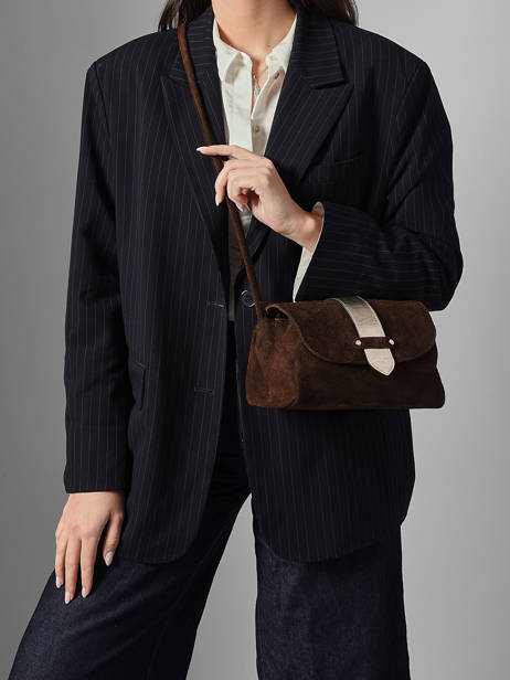 Shoulder Bag M Agnes Suede Leather Etrier Brown agnes EAGV205M other view 2