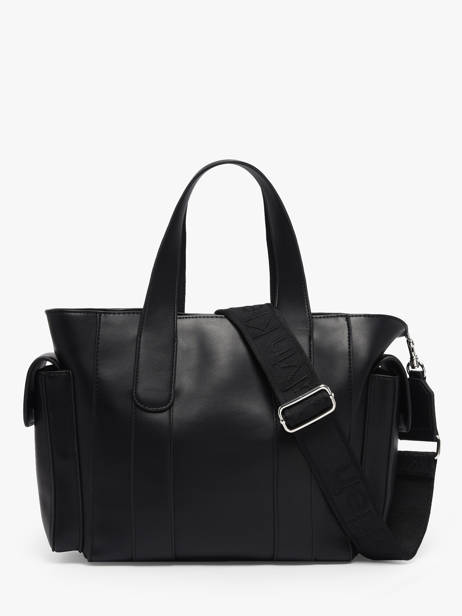 Sac Porté Main Signature Logo Strap Polyurethane Calvin klein jeans Noir signature logo strap 4F3290G vue secondaire 3