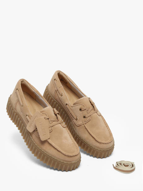 Chaussures Bateau Plateforme En Cuir Clarks Beige women 26186301 vue secondaire 2
