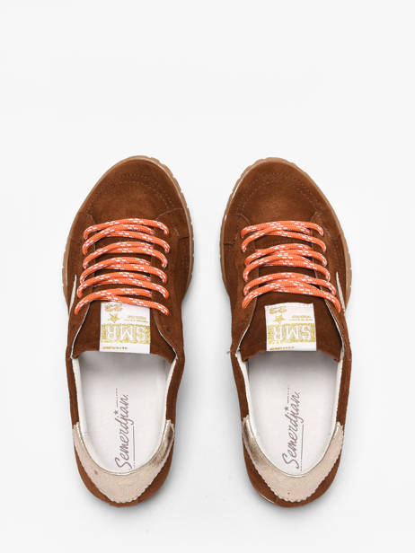 Sneakers Mary In Leather Semerdjian Brown women MARYD282 other view 3