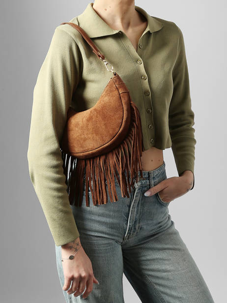 Shoulder Bag Velvet Leather Milano Brown velvet VE25064O other view 1