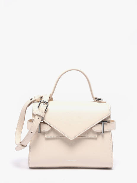 Small Grained Leather Emilie Crossbody Bag Le tanneur White emily TEMI1006