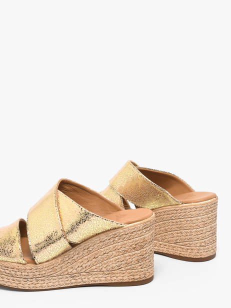 Wedge Slippers In Leather Aliwell Gold women A126190 other view 2