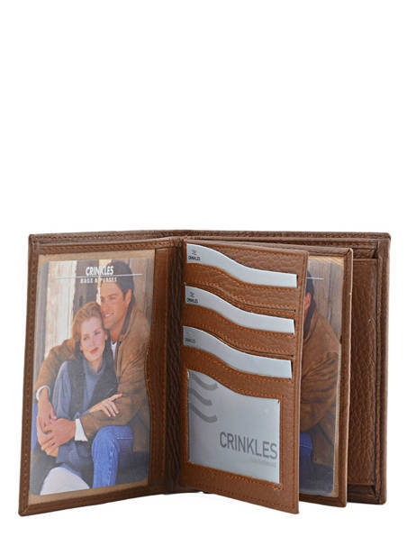 Portefeuille Cuir Crinkles Marron caviar 14089 vue secondaire 3