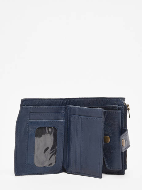 Leather Cow Coin Purse Basilic pepper Blue cow BCOW94 other view 1